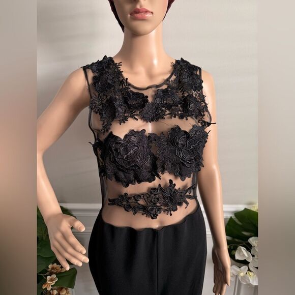 Black sheer jumpsuit - Picture 4 of 8